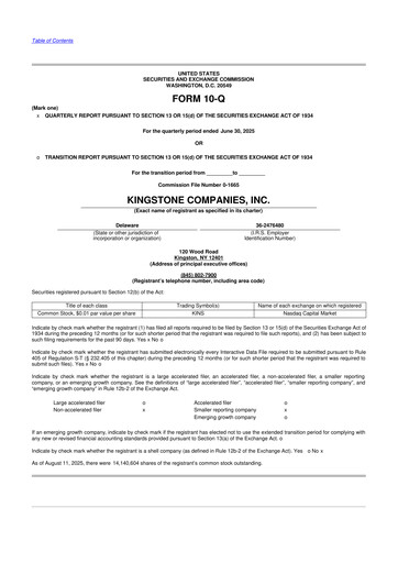 Vorschaubild Kingstone Companies 10-Q Quartalsbericht 2025 