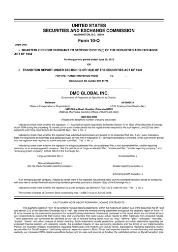 Thumbnail DMC Global 10-Q Quarterly Report FY2018 