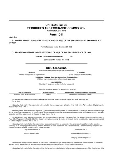 Thumbnail DMC Global 10-K Annual Report 2020