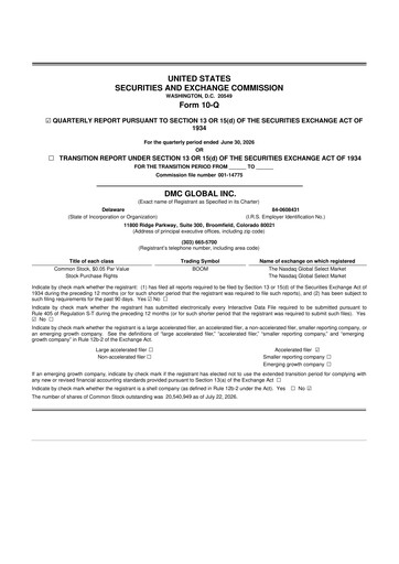 Thumbnail DMC Global 10-Q Quarterly Report FY2026 