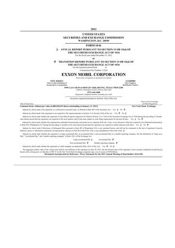 Thumbnail Exxon Mobil 10-K Annual Report 2012