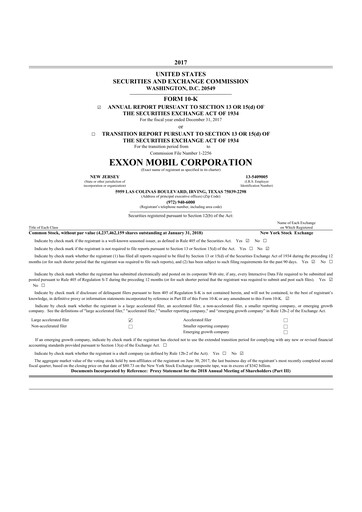 Thumbnail Exxon Mobil 10-K Annual Report 2017