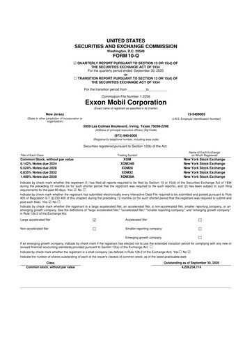 Thumbnail Exxon Mobil 10-Q Quarterly Report FY2020 
