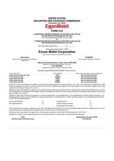 Thumbnail Exxon Mobil 10-Q Quarterly Report FY2022 