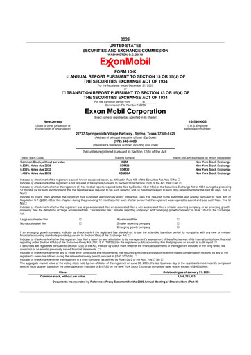 Thumbnail Exxon Mobil 10-K Annual Report 2025