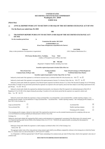 Thumbnail Farmer Brothers
 10-K Annual Report 2020