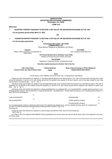 Thumbnail Farmer Brothers
 10-Q Quarterly Report FY2023 