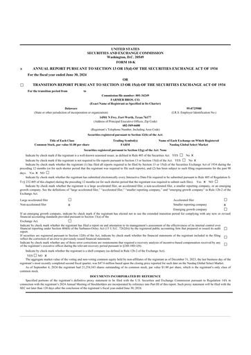 Thumbnail Farmer Brothers
 10-K Annual Report 2024