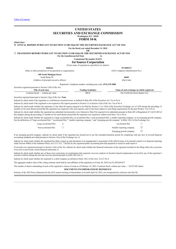 Thumbnail 1st Source
 10-K Annual Report 2024