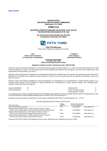 Thumbnail Fifth Third Bank
 10-Q Quarterly Report FY2024 
