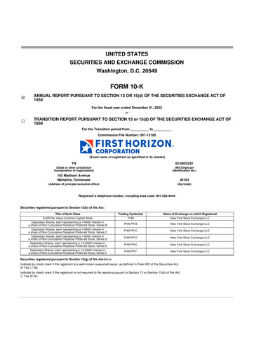 Thumbnail First Horizon Corporation 10-K Annual Report 2023