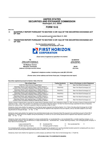 Thumbnail First Horizon Corporation 10-Q Quarterly Report FY2024 