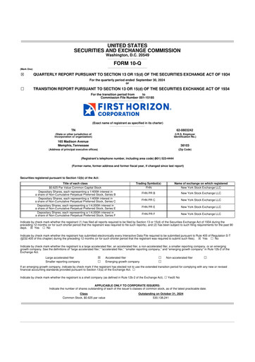 Thumbnail First Horizon Corporation 10-Q Quarterly Report FY2024 
