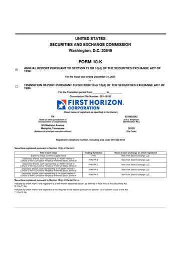 Thumbnail First Horizon Corporation 10-K Annual Report 2024