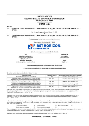 Thumbnail First Horizon Corporation 10-Q Quarterly Report FY2025 