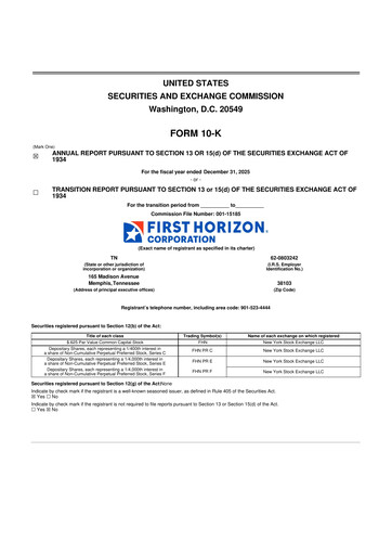 Thumbnail First Horizon Corporation 10-K Annual Report 2025