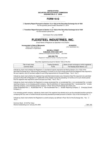 Thumbnail Flexsteel Industries 10-Q Quarterly Report FY 