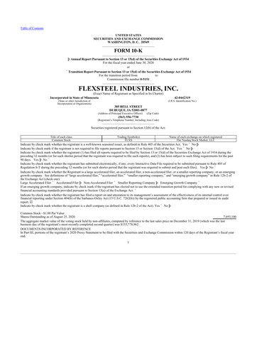 Thumbnail Flexsteel Industries 10-K Annual Report 2020