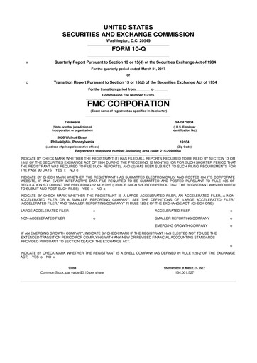 Thumbnail FMC Corporation 10-Q Quarterly Report FY2017 