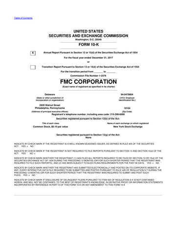 Thumbnail FMC Corporation 10-K Annual Report 2017