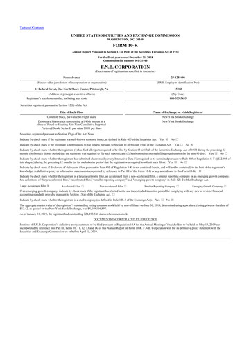 Thumbnail F.N.B. Corporation
 10-K Annual Report 2018