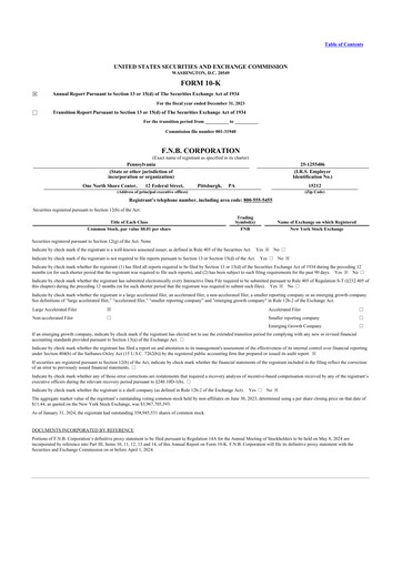 Thumbnail F.N.B. Corporation
 10-K Annual Report 2023