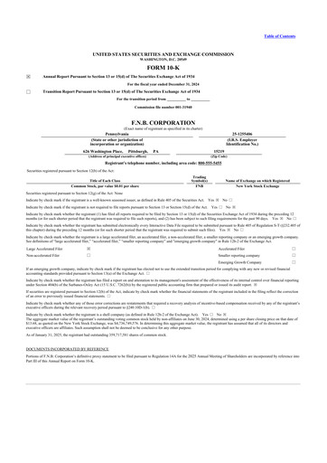 Thumbnail F.N.B. Corporation
 10-K Annual Report 2024