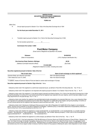 Thumbnail Ford 10-K Annual Report 2011