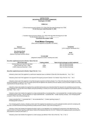 Thumbnail Ford 10-K Annual Report 2020