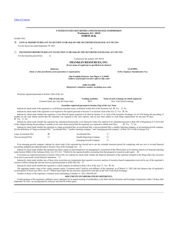 Thumbnail Franklin Resources 10-K Annual Report 2023