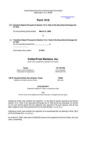 Thumbnail Cullen/Frost Bankers 10-Q Quarterly Report FY 