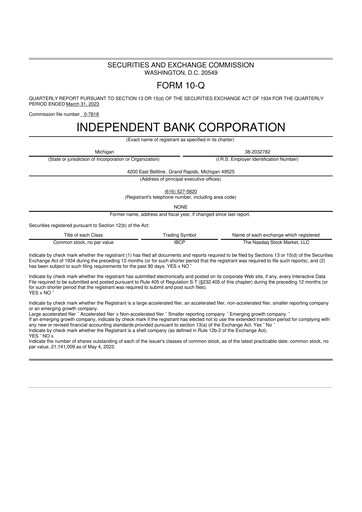 Thumbnail Independent Bank Corporation 10-Q Quarterly Report FY2023 