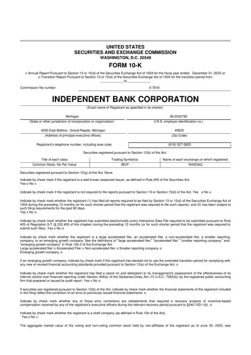 Thumbnail Independent Bank Corporation 10-K Annual Report 2023
