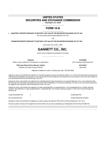 Thumbnail Tegna 10-Q Quarterly Report FY2013 