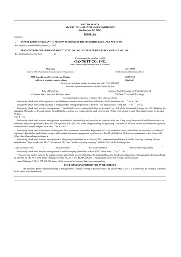 Thumbnail Tegna 10-K Annual Report 2013