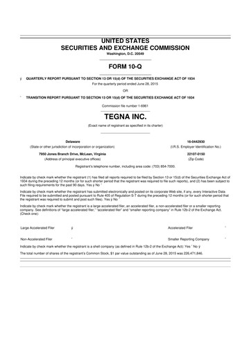 Thumbnail Tegna 10-Q Quarterly Report FY2015 
