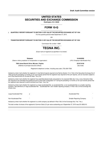 Thumbnail Tegna 10-Q Quarterly Report FY2015 