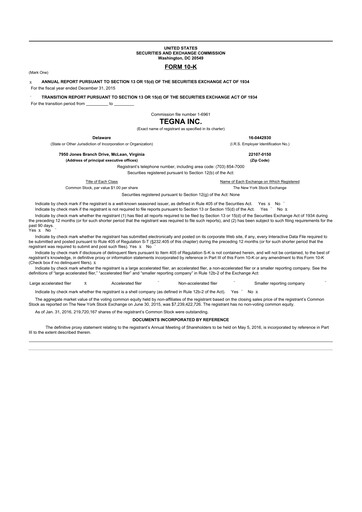 Thumbnail Tegna 10-K Annual Report 2015