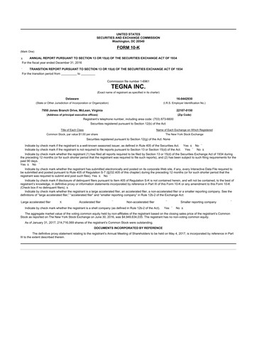 Thumbnail Tegna 10-K Annual Report 2016