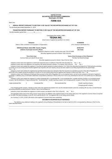 Thumbnail Tegna 10-K Annual Report 2018