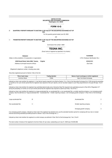 Thumbnail Tegna 10-Q Quarterly Report FY2020 