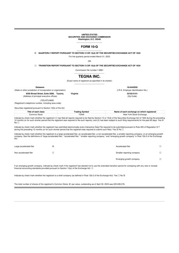 Thumbnail Tegna 10-Q Quarterly Report FY2023 