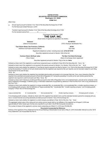 Thumbnail Gap Inc.
 10-K Annual Report 2018