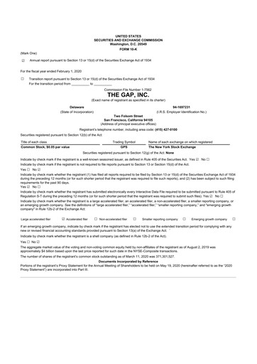 Thumbnail Gap Inc.
 10-K Annual Report 2019