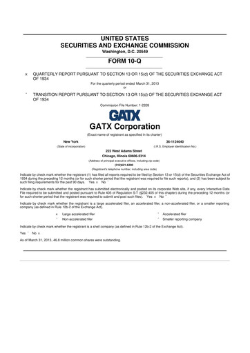 Miniature GATX 10-Q Rapport trimestriel 2013 
