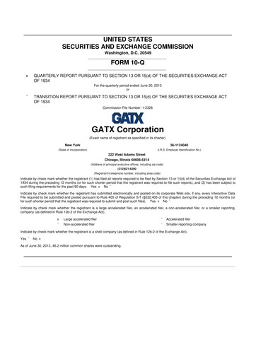 Miniature GATX 10-Q Rapport trimestriel 2013 