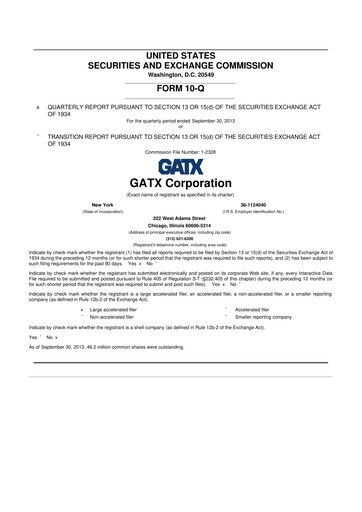 Miniature GATX 10-Q Rapport trimestriel 2013 