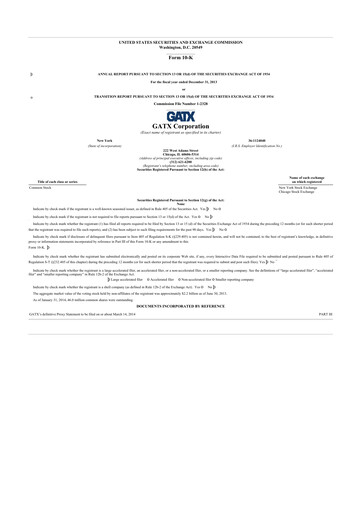 Thumbnail GATX 10-K Annual Report 2013