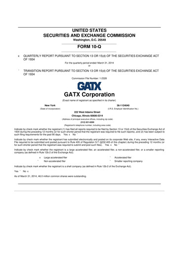 Miniature GATX 10-Q Rapport trimestriel 2014 