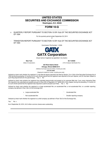 Miniature GATX 10-Q Rapport trimestriel 2014 